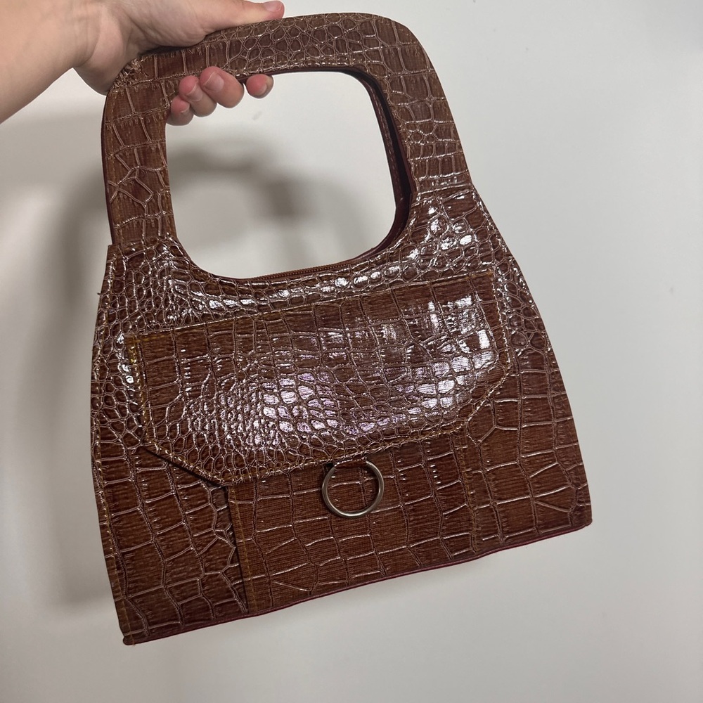 Beautiful croc brown leather bag